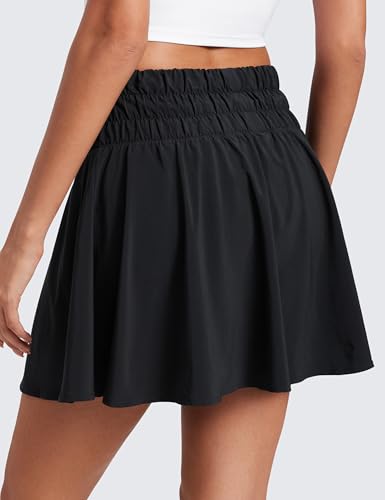 CRZ YOGA High Waisted Flowy Tennis Skirts for Women Pleated Casual Golf Athletic Pickleball Skorts with Shorts Pockets2