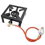 Ebriche Gasherd 8000W Gusseisen Brenner mit Gaskochring Großer GPL Herd Outdoor Rahmen Eisen Tragbarer Herd mit Feuersteuerung