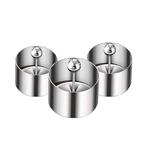 Set of 3 – Round Stainless Steel Cake Rings, Mousse Cake Ring Mold with Press Set