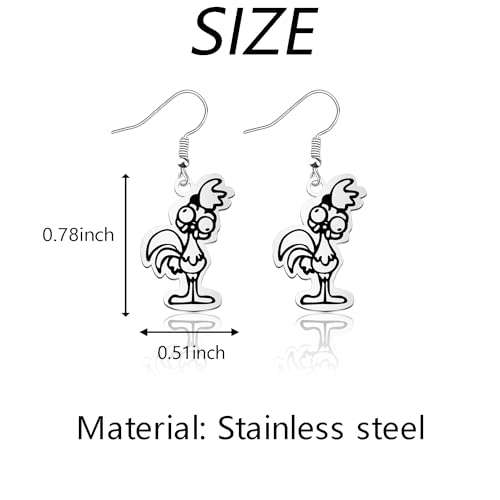 WSNANG Cartoon Movie Inspired Gift Chicken Earrings Funny Chicken Mom Chicken Jewelry Fairy Tale Movie Lover Gift 6