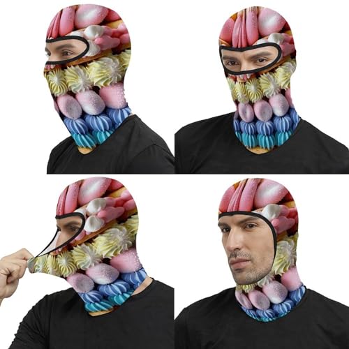 Balaclava para hombres y mujeres con estampado de caramelos y malvaviscos, máscara térmica, protección contra el frío, para motocicleta y esquí miniatura 5