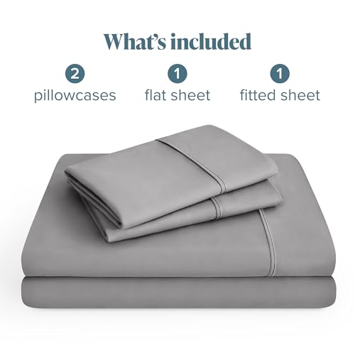 Bare Home Queen Sheet Set - 22" Deep Pockets - Luxury 1800 Ultra-Soft Microfiber - Double Brushed - Easy Fit - 4 Piece Set - Bedding Sheets & Pillowcases (Queen, Light Grey) by Bare Home - Image 8