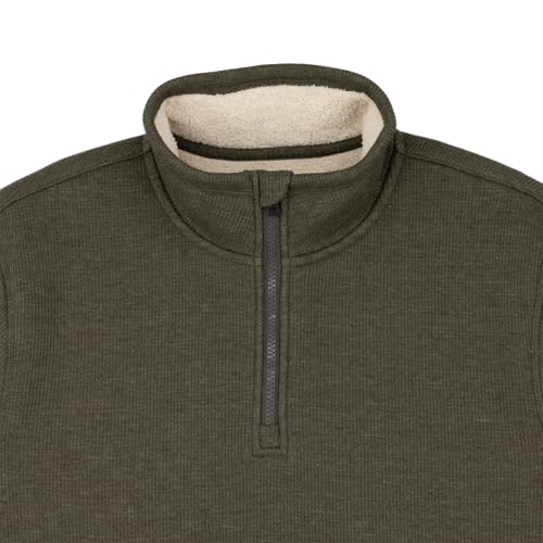 Coleman Quarter Zip Sherpa Henley Long Sleeve Shirt For Men Black Heather Medium2