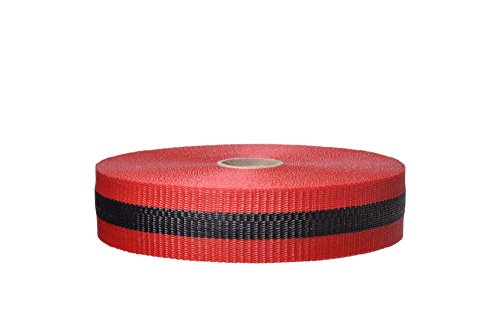 NMC BT6RB Webbed Barrier Tape in Red/Black - 0.75 in. x 150 ft. Woven Polyethylene Non Adhesive Barricade Tape