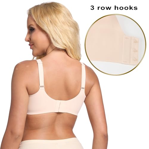 PRETTYWELL Wireless Bras for Women Molded Cup Comfort Seamless Push up No Underwire V-Neck Everyday Bra A to D Cup2