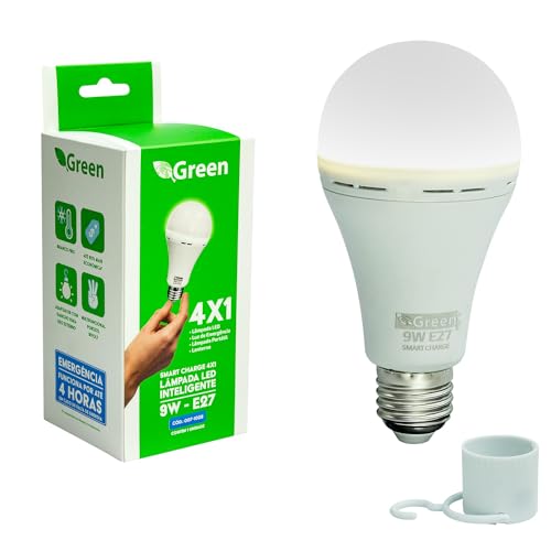 Lâmpada Led Inteligente De Emergência Recarregável Bivolt Green