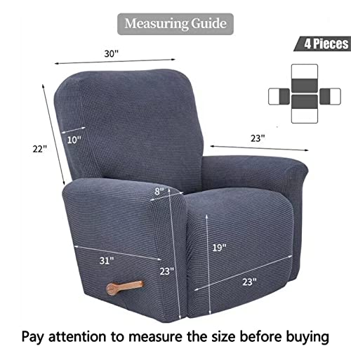Extlezsa Recliner Sofa Slipcover 4 Pieces Stretch Jacquard Couch Cover Lounge Covers With Pockets Elastic Bottom For Recliner Armchair Cover Furniture Protector For Living Room (Gold) #TOP4