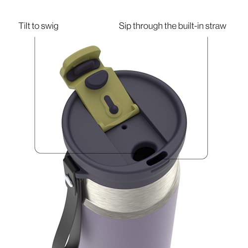 Image of Contigo DualSip 16 oz Compact Stainless Steel Vacuum-Insulated Water Bottle with 2-in-1 Leakproof Lid (Straw or Spout), BPA-Free & Lead-Free, Dishwasher Safe
