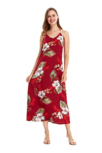 Image of Matchable Family Hawaiian Luau Men Women Girl Boy Clothes in Pineapple Garden Burgundy