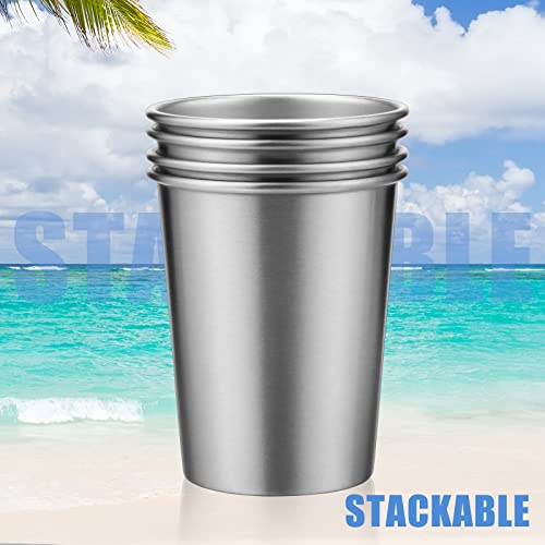 30 Pack Stainless Steel Cups Metal Pint Cups Unbreakable Drinking Glasses Stackable Drinking Cups Tumbler For Kids Adults Home Travel Camping Everyday Use (9 Oz) #TOP2