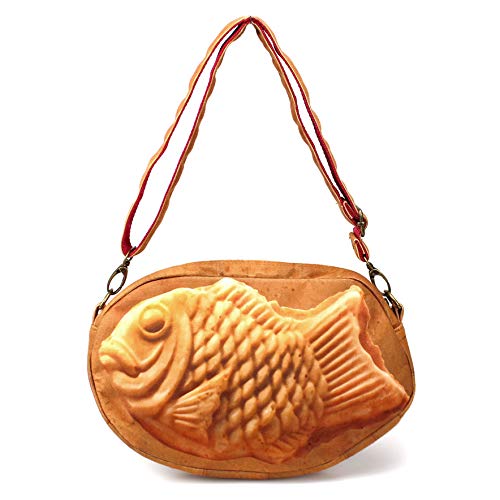 CHARMTaiyaki Kawaii Purse Shoulder Bag - Japanese Fish Cake Plush Travel Clutch
