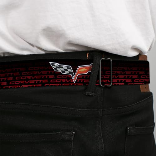 Buckle-Down Cinturón de seguridad Corvette Negro Rojo 1 pulgada 4