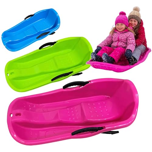 CampSup Kinderschlitten mit Handbremsen & Zugseil – Kunststoff,...