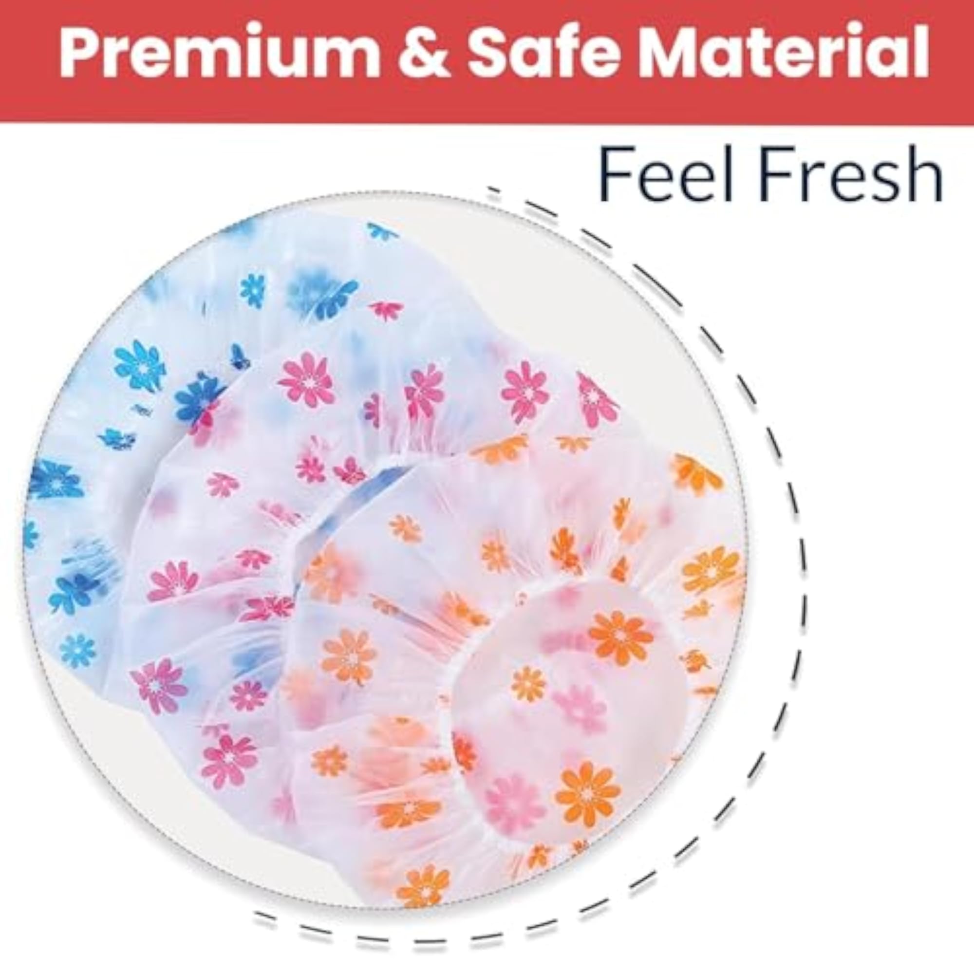3pc Reusable Waterproof Shower Caps for Women & Men
