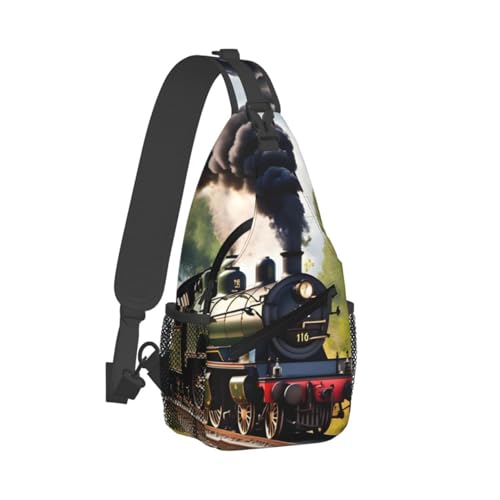 Bolso bandolera con estampado de tren para mujer y hombre miniatura 2