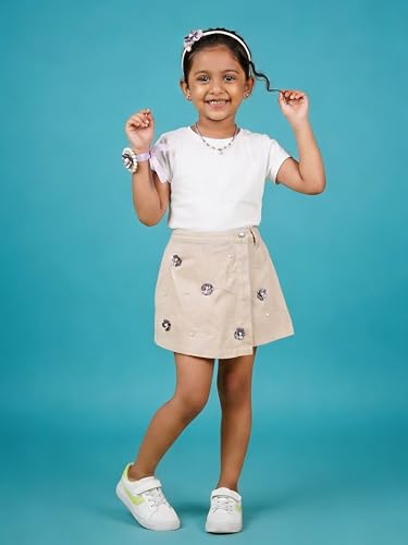 Image of KiddoPanti Girls Denim Over Lap Shorts