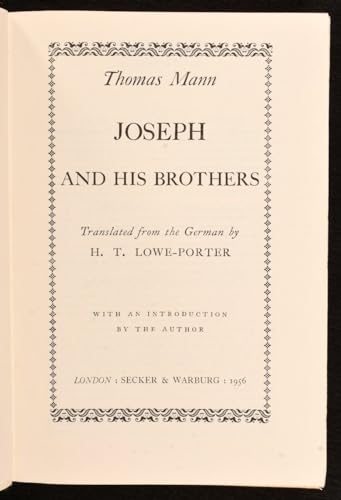 Joseph and his brothers B0007ILLVW Book Cover
