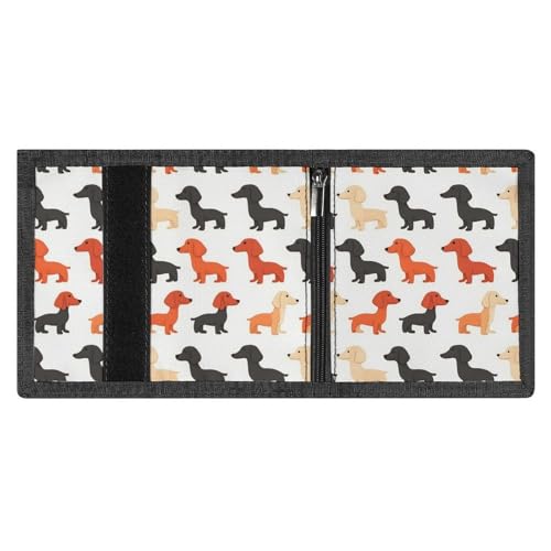 Cute Dachshund Puppy Print Wallet for Men, 8 Credit Card Holder Slim Minimalist Front Pocket Small Mens Bifold Wallets3