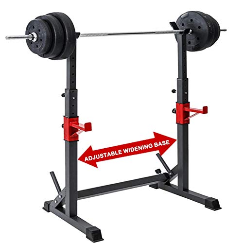 quistrepon Barbell Rack, 550Lbs Max Load Adjustable Squat Stand, Dipping Station Weight Bench Adjustable for Gym/Home Gym Black