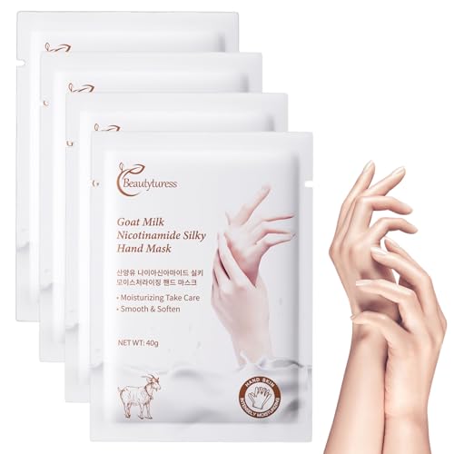 Goat Milk & Niacinamide Hand Mask - 15 Pairs Intensive Moisturising Gloves for Dry Rough Hands - with Shea Butter & Vitamin E - Salon-Level Home Hand Treatment