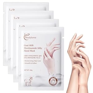 Goat Milk & Niacinamide Hand Mask – 15 Pairs Intensive Moisturising Gloves for Dry Rough Hands – with Shea Butter & Vitamin E – Salon-Level Home Hand Treatment