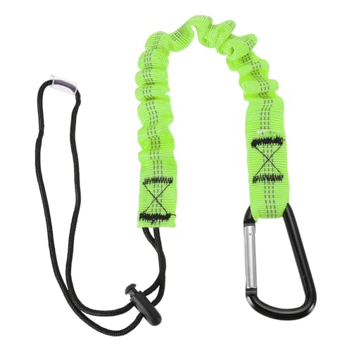Image of MECCANIXITY Retractable Tool Lanyard 2ft with Single Aluminum Buckle and Adjustable Loop End, Maximum Weight Limit 10KG / 22lb, Safety Fall Protection Tools Leash, Green