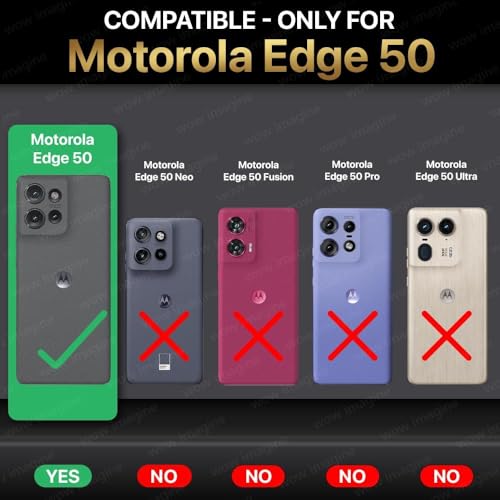 Image of WOW IMAGINE Shock Proof Back Case Mobile Cover for Motorola Moto Edge 50 5G | Back Cover Case (Tough Armor | Hybrid PC + TPU | Ring Holder & in-Built Kickstand | Black)