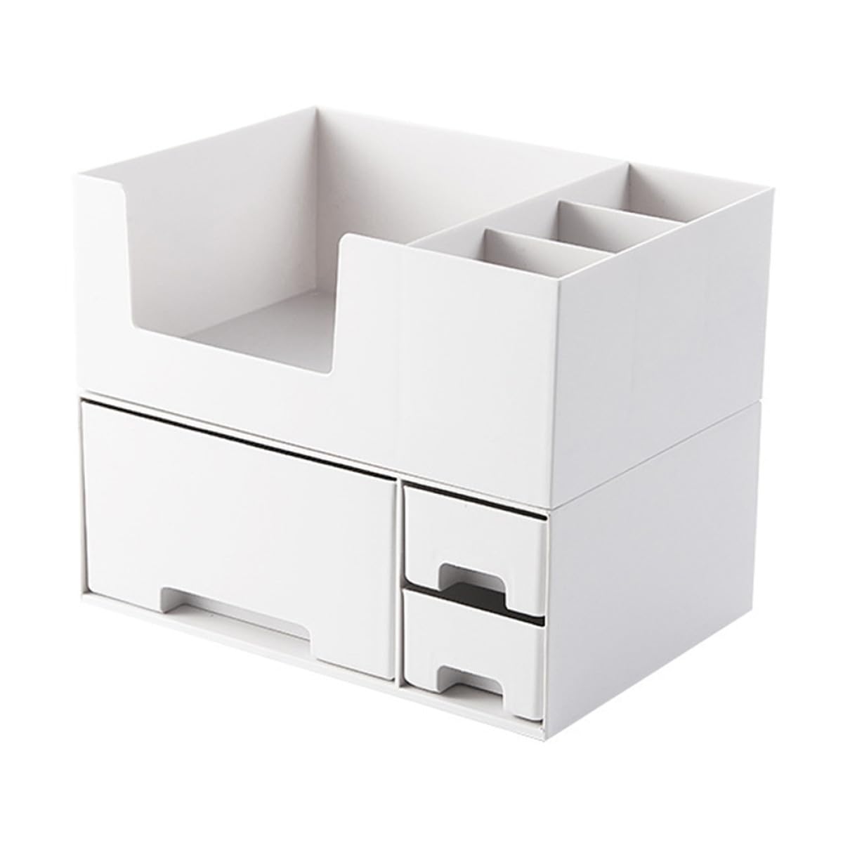 LIFKOME Scatola Portatrucco Organizer in Plastica Doppio Strato e Cassetto, Spazio Sufficiente e Facile da Pulire per Cosmetici e Gioielli su Piano di Lavoro
