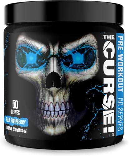 JNX The Curse! Pre Workout Powder - Orange Mango 50 Servings | Preworkout: Boost Strength Energy + Focus for Men & Women | Caffeine Beta-Alanine Creatine & L-Citrulline (250 g Blue Raspberry)
