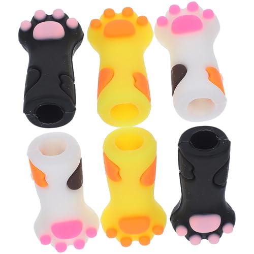 Healifty 6 Pinzas para Cutículas Fundas de Silicona Multicolor, Tamaño Pequeño, Diseño en Forma de Pata de Gato, Accesorio Protector para Manicura y Pedicura, Set de 6 Color Aleatorio