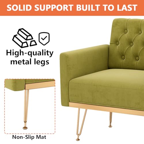 Sillón Plegable Terciopelo Verde miniatura 5