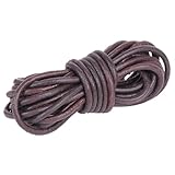 Whakano Vintage Rund Lederband Lederriemen Lederschnur Lederbänder,Kordelseil Seilschnur,Bänder für Basteln,Schmuck und Armbändern,Makramee,Schlüsselanhänger,Verpackungsherstellung,5mm x 1m