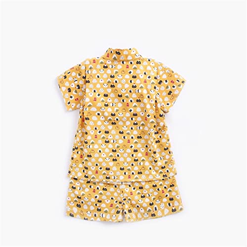 Toddler Baby Girls Boys 𝗣ajamas Set Short Sleeve Japanese Kimono 𝗣js 2 PC Cotton Cartoon Summer Slee𝐩wear4