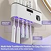 Toothbrush Holders for Bathrooms,Toothpaste Dispenser Wall Mounted,Electric Toothbrush Holders with Solar Charging, Smart Drying Toothbrush Cleaner,Toothbrush Organizer with 5 Brush Slots