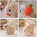 KDIRST Easter Bunny Toy, Rabbit Interactive Hopping Electronic Pet Plush Bunny Toy with Sounds and Movements Animated Walking Wiggle Ears Twitch Nose (White)
