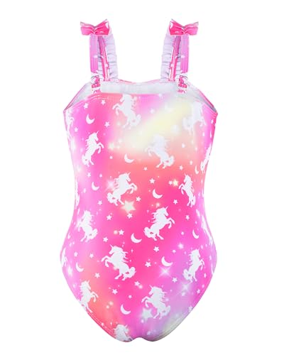 Image of Girls One Piece Swimsuits Ruffle Mermaid Toddler Bathing Suit Cute Summer Beach Swimwear 3-8 Years