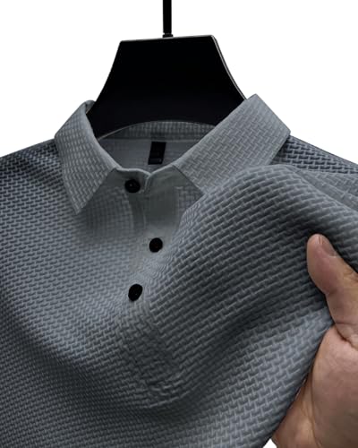 Men's Polo Shirts 2024 Short Sleeve Casual Collared Waffle Shirt Slim Fit Solid Color Golf Polo T Shirts2