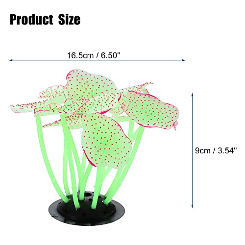 VOCOSTE Silicone Glowing Aquarium Mushroom Coral, for Fish Tank Green - Image 4