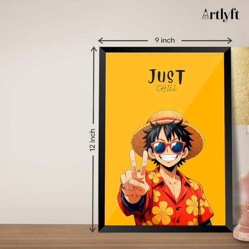 Image of ArtLyft Demon Slayer Anime Wall Frame A4 | Rengoku Quote Poster Frame | Motivational tanjiro - renguko Wall Art | Otaku Room Decor | Anim Lover Gift (Just Chill)