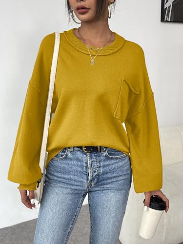 Image of Zeagoo Sweaters for Women 2025 Trendy Fall Fashion Oversized Lantern Long Sleeve Knitted Pullover Tops Outfits