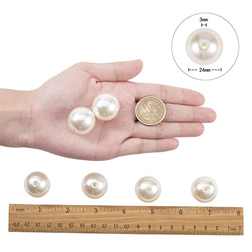 Airssory 10 Pcs Imitated Faux Pearl Acrylic Plastic Large Loose Beads Round Creamy White Bead in Bulk for Jewellery Making DIY Craftings - Image 3