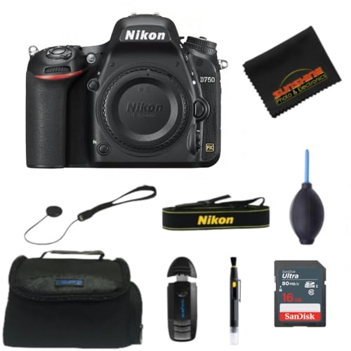 Nikon D750 DSLR Camera (Body Only) (w/Sunshine Photo Basic Accessories Bundle)