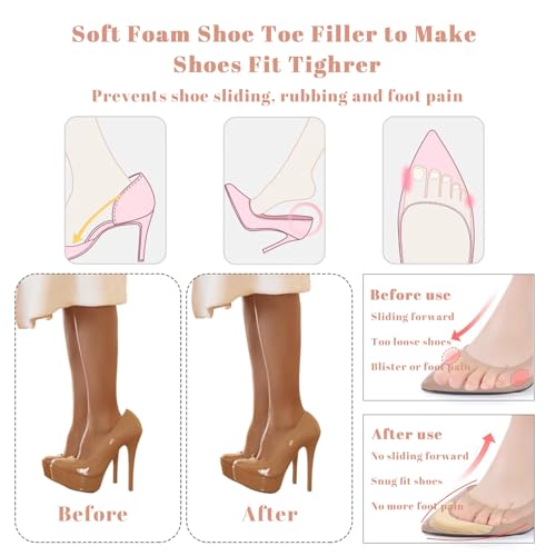 Inserciones para dedos de zapatos, espuma, 2 pares beige miniatura 3