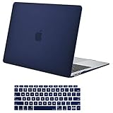MOSISO Compatible with MacBook Air 13 inch Case 2020 2019 2018 Release A2337 M1 A2179 A1932 Retina Display with Touch ID, Protective Plastic Hard Shell Case & Keyboard Cover Skin, Navy Blue