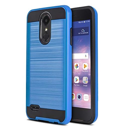 CasemartUSA Phone Case for [LG Rebel 4 LTE (L212VL, L211BL)], [Protech Series][Blue] Shockproof Cover Impact Resistant for Rebel 4 LTE (Tracfone, Simple Mobile, Straight Talk, Total Wireless)