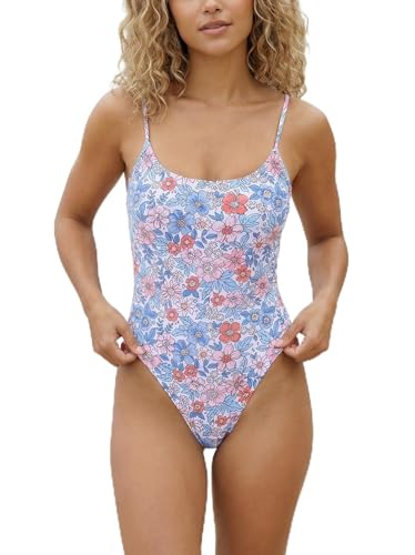 Image of Women's Sexy One Piece Bathing Suit Swimsuit High Cut Leg Cheeky Coverage, Adjustable Thin Strap