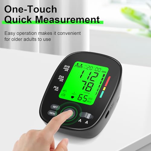Blood Pressure Monitor Upper Arm: Automatic Blood Pressure Monitors for Home Use - Electric BP Machines Large Cuff 8.7\"-16.5\" Adjustable - LCD Digital Display 2 Users 99 Sets Memory - Thumbnail 6