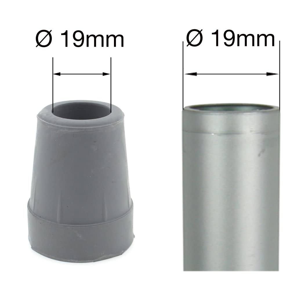 Rebotec Lot de 2 viroles pour canne et béquille, 19 mm ou 22 mm (22 mm