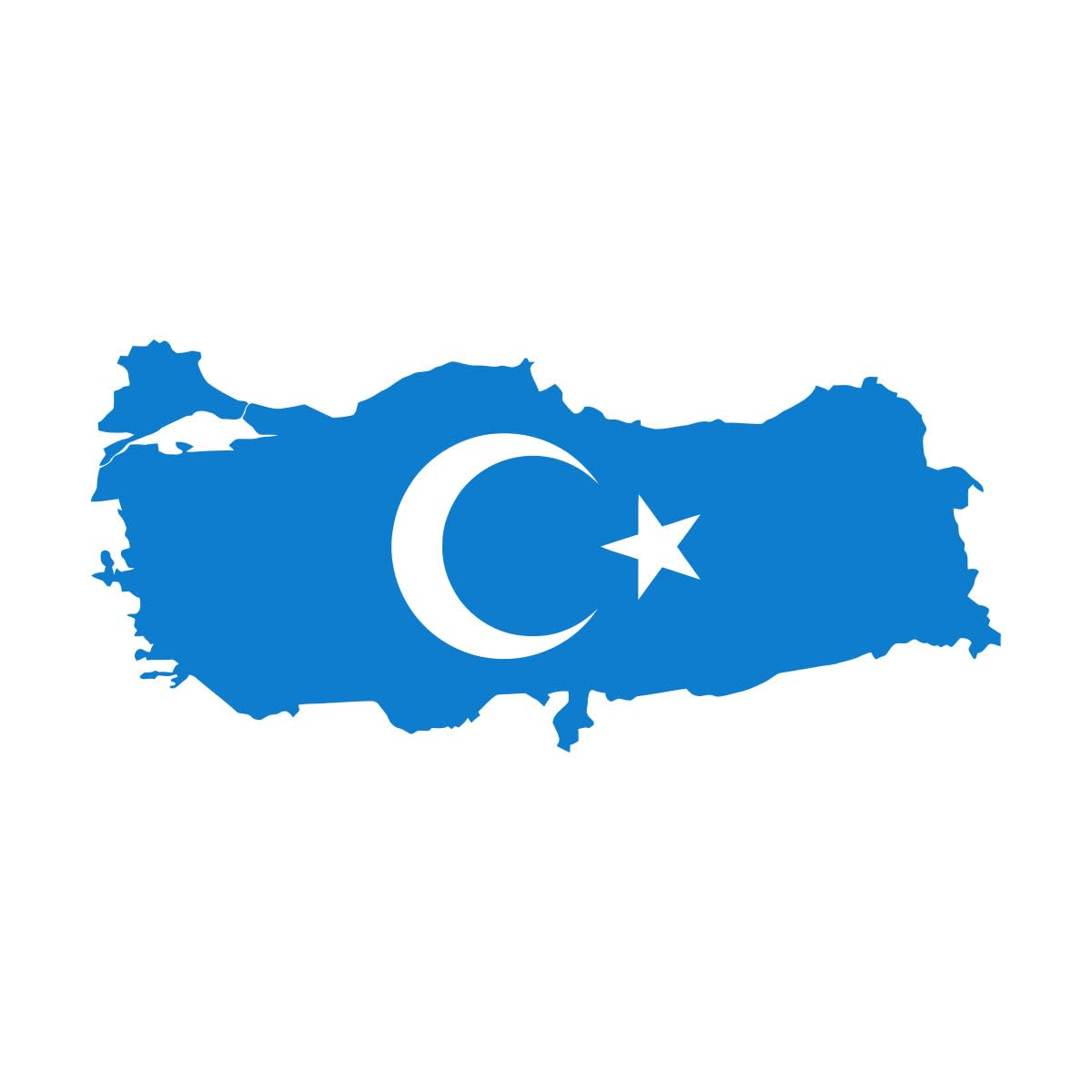 Turkey Flag Map Wall Art Decal Flag Vinyl Sticker Home and School Decoration Wall Tattoo Bedroom Living Room Art Mural Extra Large - 57x124cm โ image 1