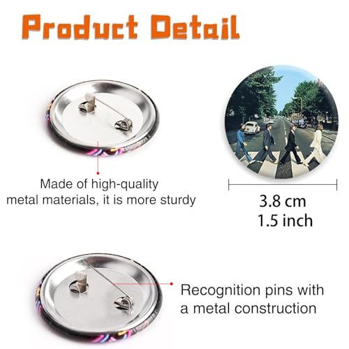 Rock Punk Band Music Buttons Pin(18 Pack,1.5Inch) Punk Rock and Roll 80s Decoration Stocking Filler Gifts Merch Party Supplies Button for Accessories Art DIY Crafts Decor